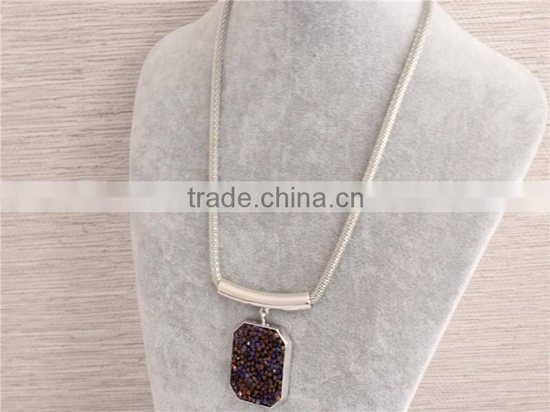 Women female fashion necklace new design 24k rhodium necklace for women