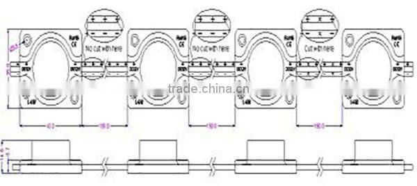 SMD 3535 1.5W plastic LED module for double sides light box