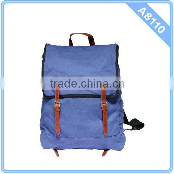 2015 Leather trim Backpack Canvas