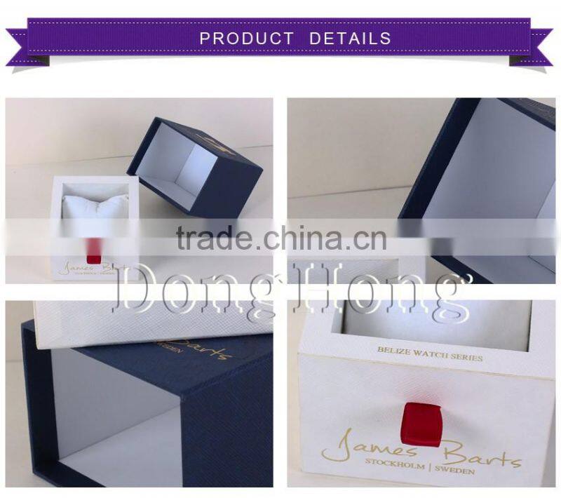 Rigid paper cardboard luxury design custom logo watch drawer box
