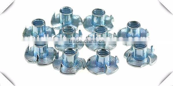 Hot Sale High Quality Carbon Steel 3/8 Furniture T Type Four Claw Nut