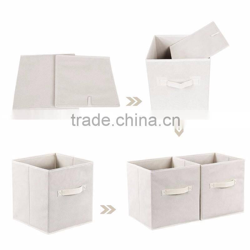 Foldable Storage Cubes Fabric Drawer Baskets Bins Set Closet Organizer Beige