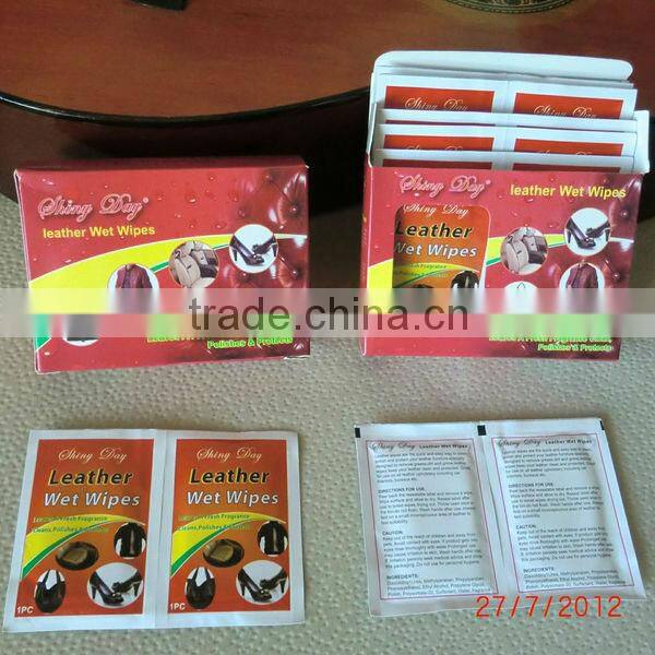 car leather wet wipe, wet cleaning cloth