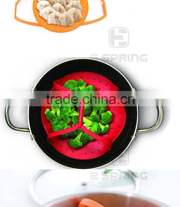Non Stick Microwave Silicone Vegetable Steamer Basket Insert Cooking Pot