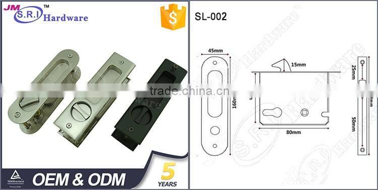 European style hotel oval zinc alloy glass sliding door lock