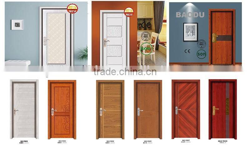 Latest interior melamine wood door design bedroom ,door skin melamine