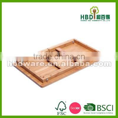 bamboo wood bed computer table trau with foldable leg