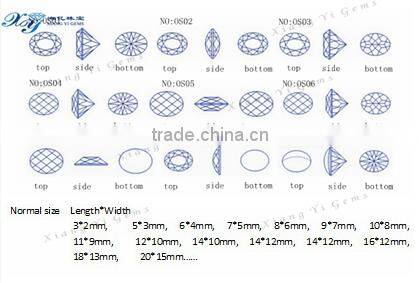 diamond cut round shape lab created ruby gemstone bead for jewelry