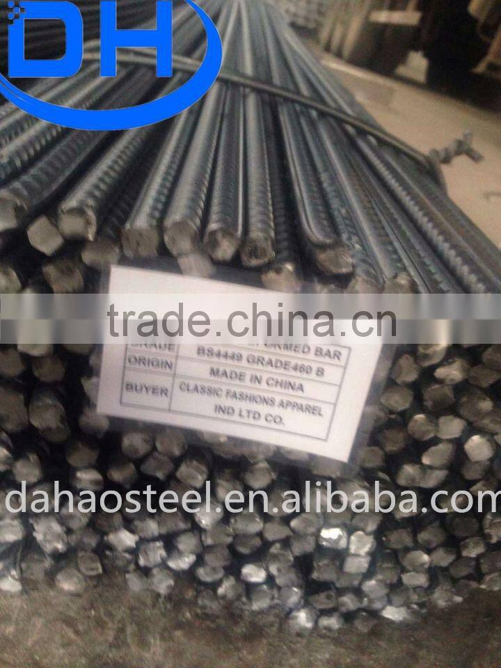 Hot Rolled HRB400 12m Steel rebar for construction in China tangshan