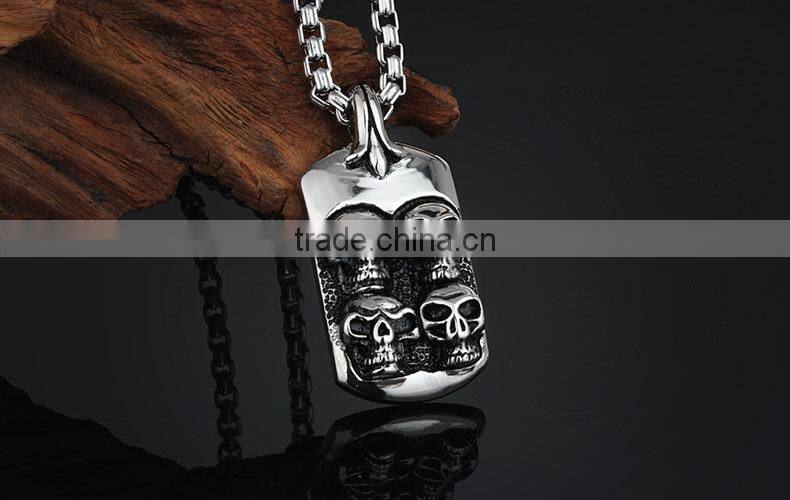 Stainless steel skull head style personalized custom pendants