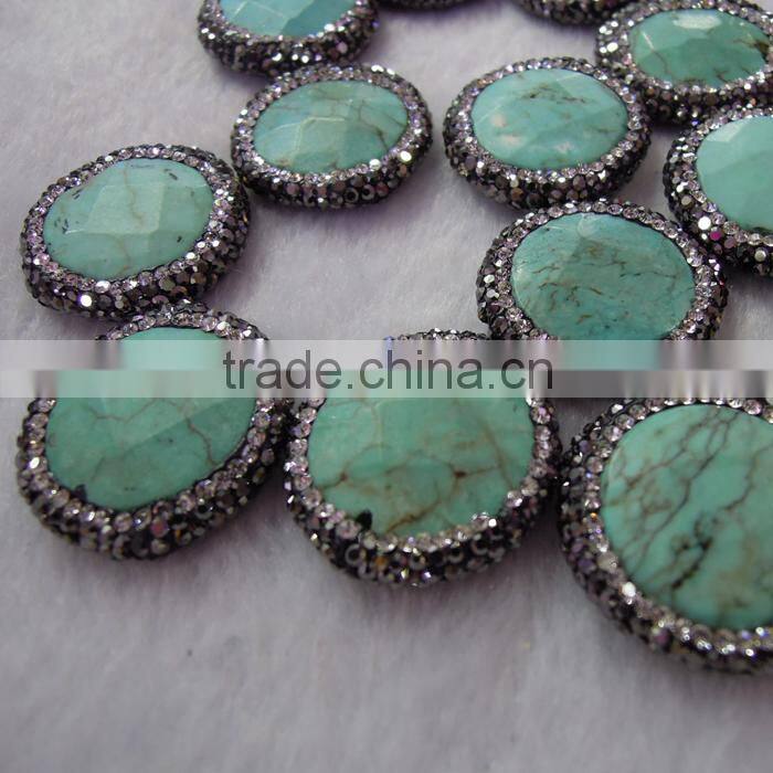 Green Turquoise with high quality rhinestone pendant in different shape