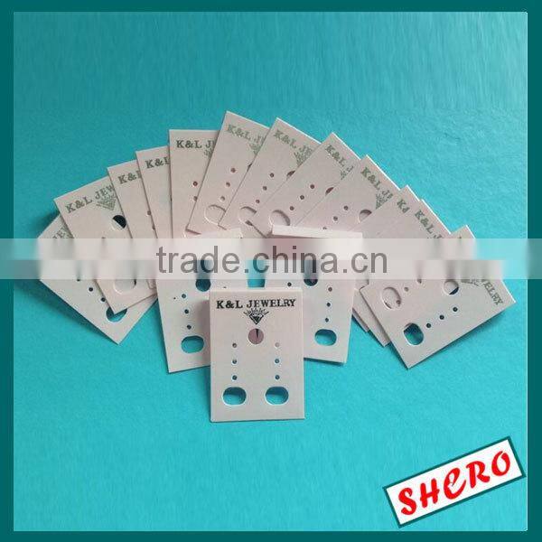 pink pvc card for earrings fackaging with back carved