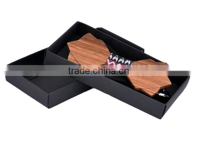 2016 Novelty Solid Good Quality Wood Bow Tie For Men Classic Wood Bowties Neckwear 3D Handmade Butterfly Wood Tie Factory
