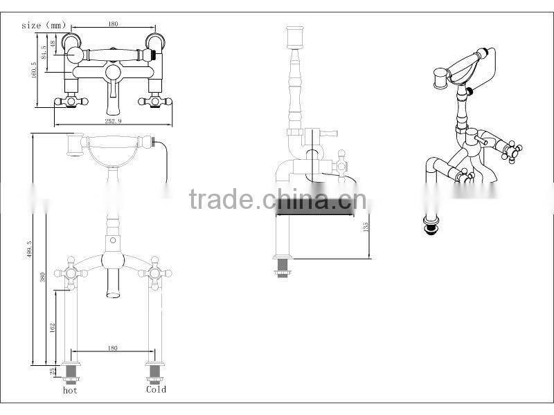 luxury gold bathtub mixer 12/N1047