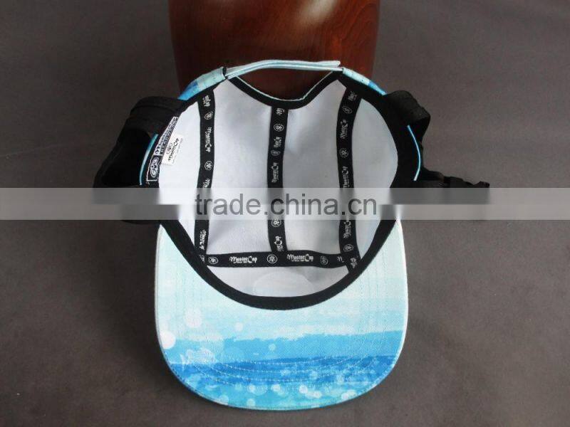 Hot selling Flat brim 5-panel Camper Cap with Fixed Belt