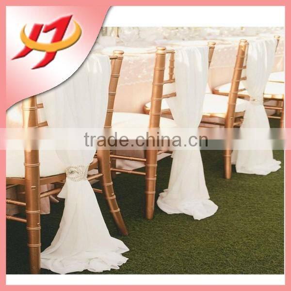 Elegant purple wedding chiffon patterns for chair cover for chiavari chair back