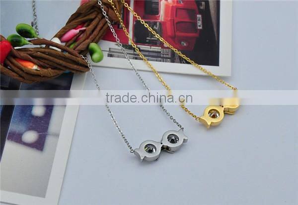 gold and silver fashion pendant fancy fish withe zirconia necklace for gift