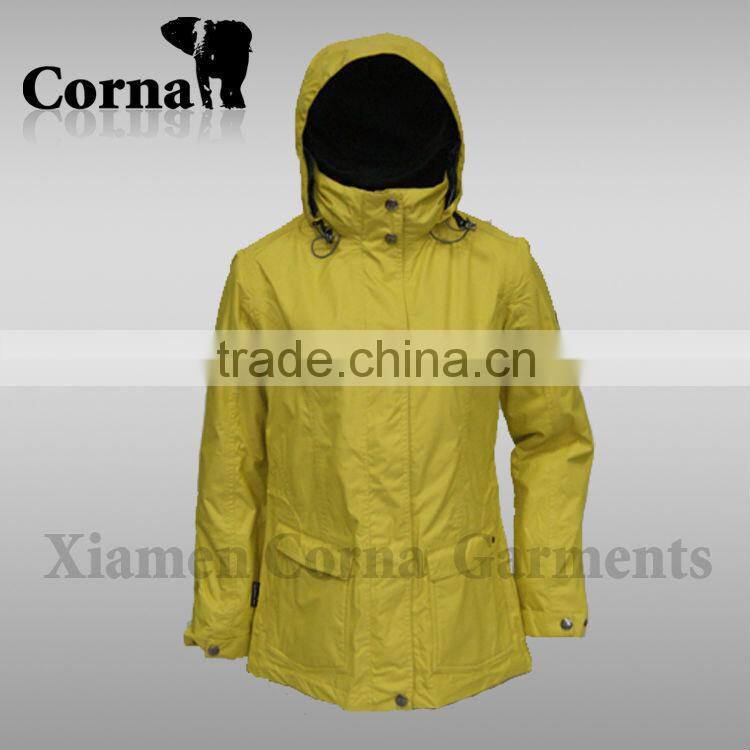 women waterproof winter riding jacket with fleece jacket inside