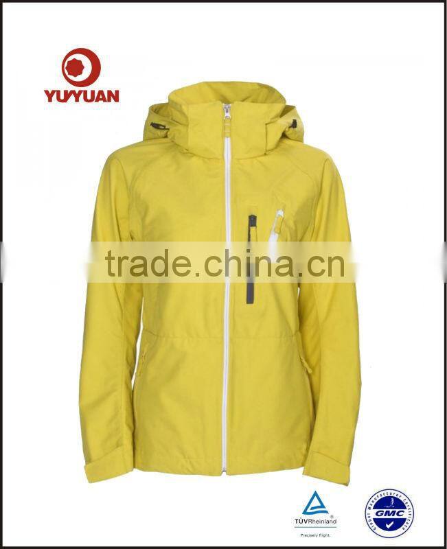High quality waterproof breathable plain ski jacket with hood