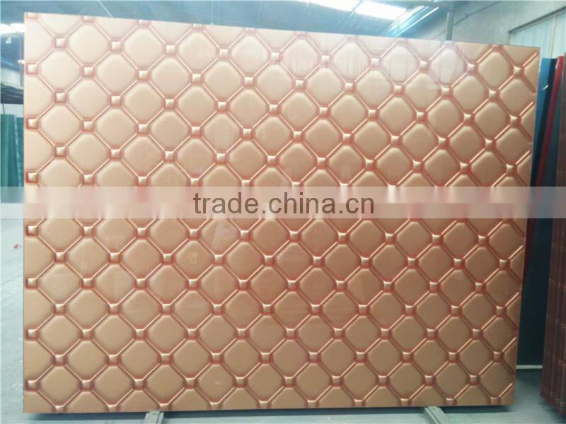 ivory color back painted decorative phantom 3d Glass panel