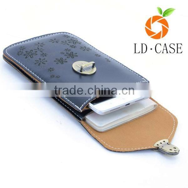 Women's Retro Flower Pattern bag Leather Crossbody Shoulder Wallet Bag Cell Phone Pouch for smartphone