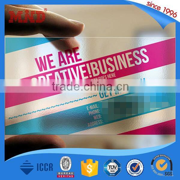 MDP417 custom transparent plastic business card
