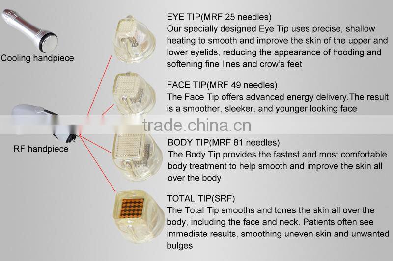High quality fractional rf skin lift wrinkle removal machine, 8-inch LCD touch screen, multiple treatment tips