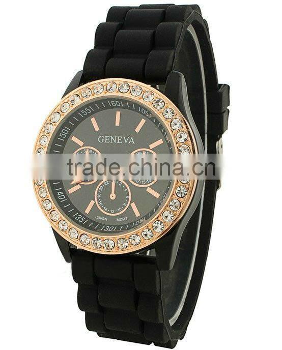 Custom Charming geneva platinum watch japanese movement