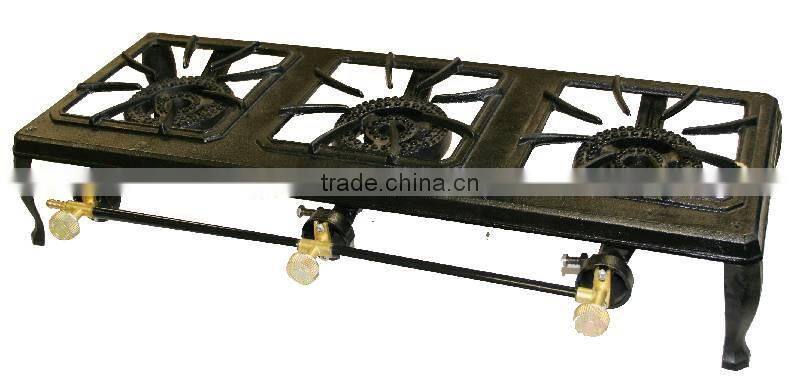 LPG Cooker Boiling 3 Rings Frame Outdoor 8kW Cast Iron With 2 Burners Mini Portable Gas Stove