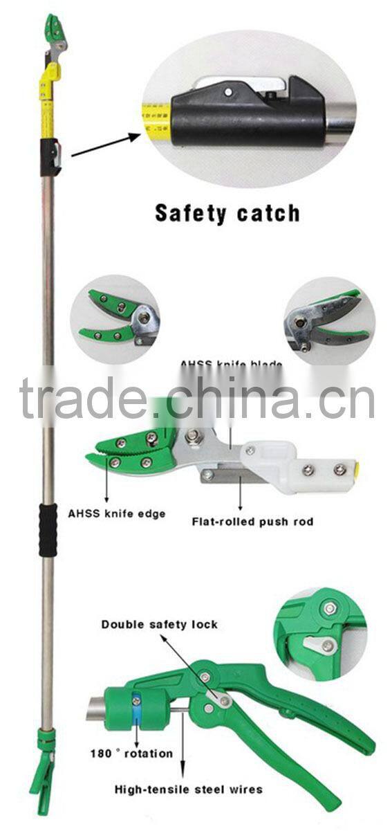 iLOT Stainless Steel Telescopic Extendable Long Reach Tree Pruner Fruit Picker 70.8-122 inch