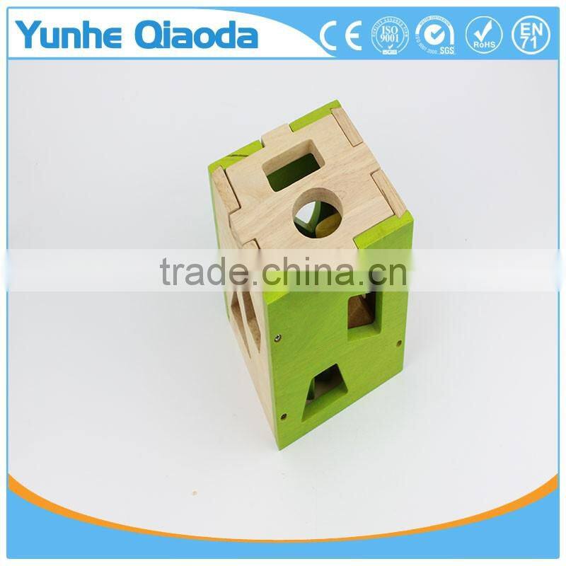 colorful Cube For Shape Sorter Cognitive And Matching Wooden Toys