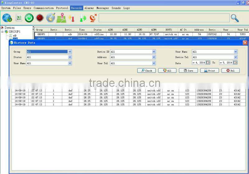 GSM GPRS Analog logger with PC software system, monitor temperature, oil flow, humidity, current, voltage, oil level sensor