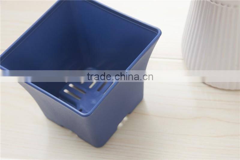 Plastic European Sqaure Pot Blue