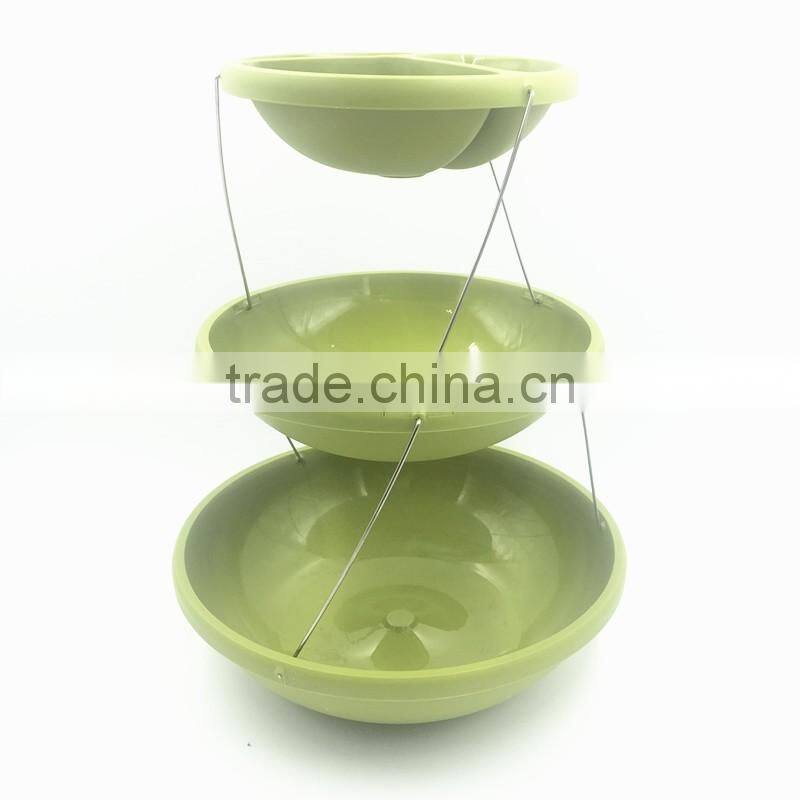 Plastic 3 Tier Fruit Tray, Sushi Divider Plate With Stealth Magnet Parts Fold