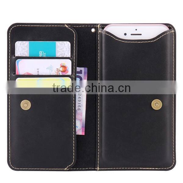 Flip PU leather handbag with wallet mobile phone bag For iPhone 7 leather holster