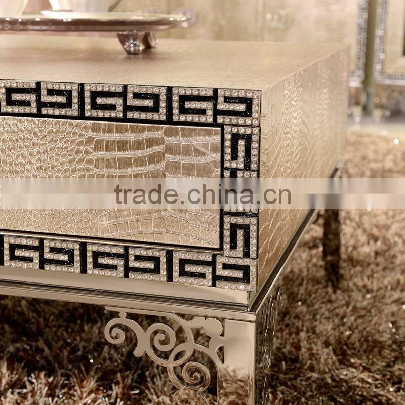 B106 foshan stylish mdf cabinet stainless steel center coffee table/modern furniture