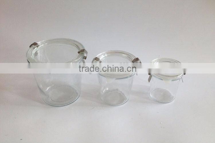 125ml 250ml 540ml lock lid glass jars with sealed silicone rubber gasket ring