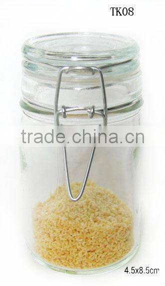 2016 zibo airtight clear cylinder pepper and salt jar with clamp lid for kitchen