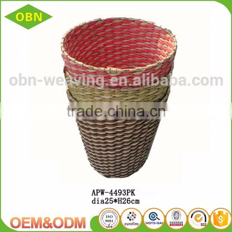 Many color handmade 100% natural custom decorative woven paper waste basket waste bin