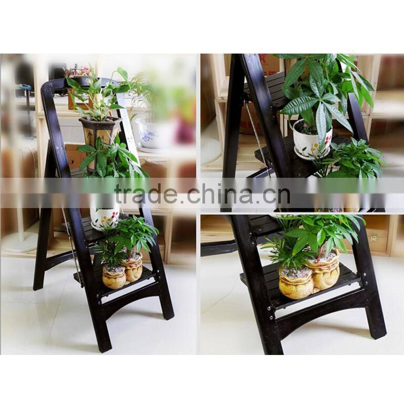 high quality 3 step wood fold step stool Multifunction step ladder