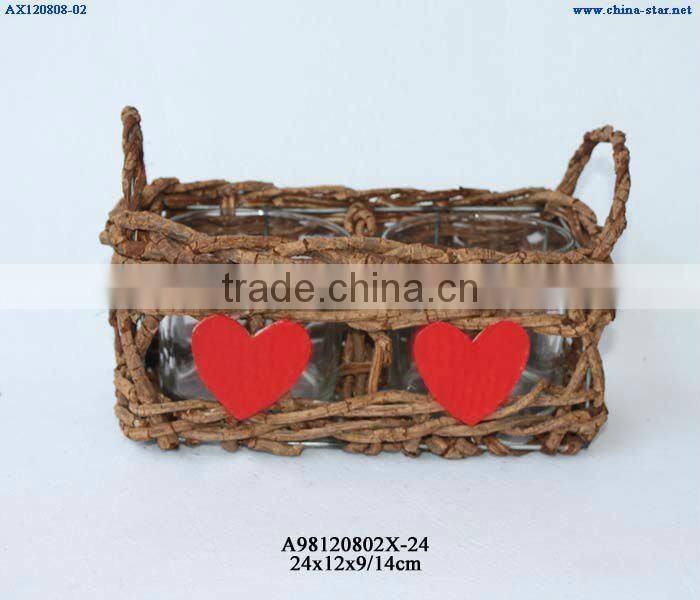 Rattan candle lantern for wedding