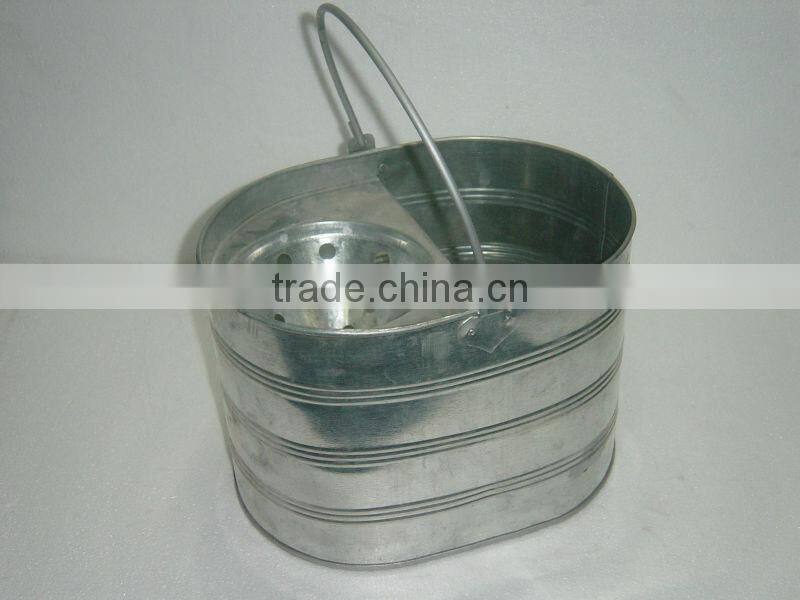 tin garbage can with various colors