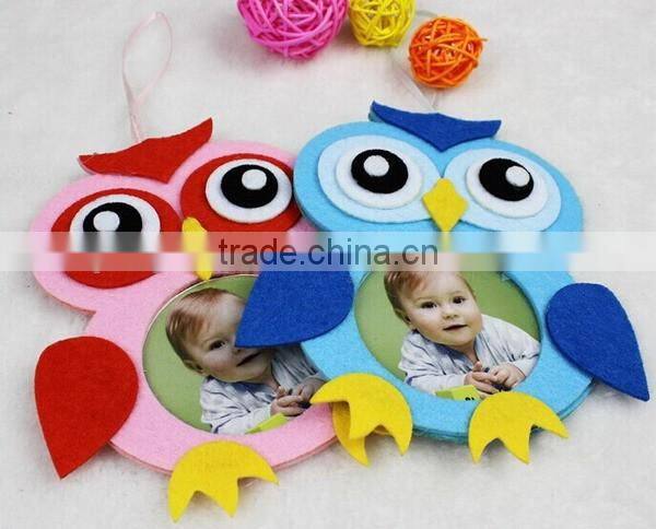 Latest design good products beautiful felt owl animal shape baby 12 month photo picture frame for wedding home decor new models