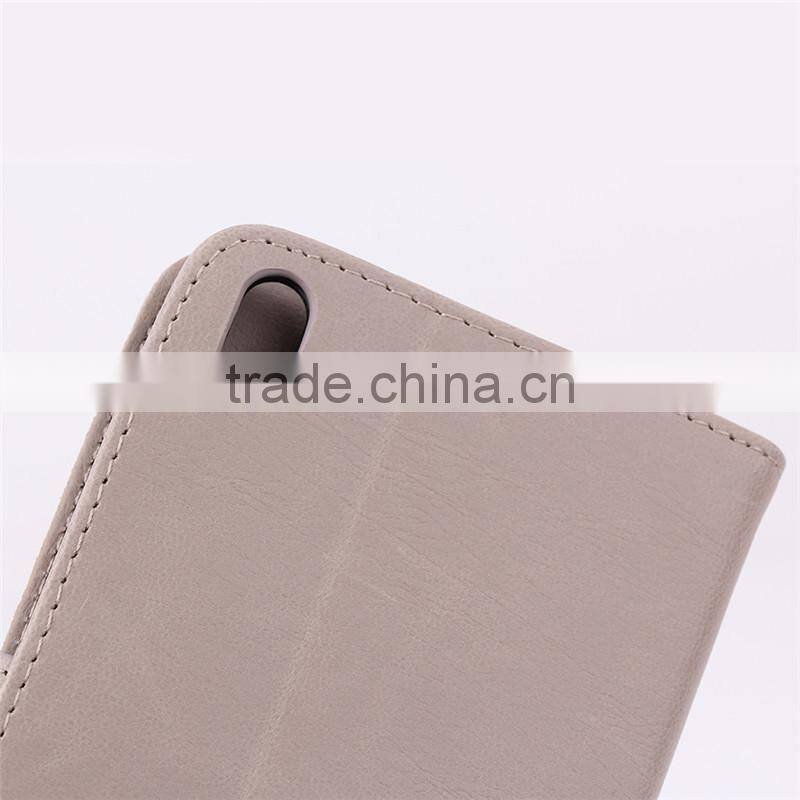 High quality crazy-horse PU card bumper/pocket cell phone case for HTC