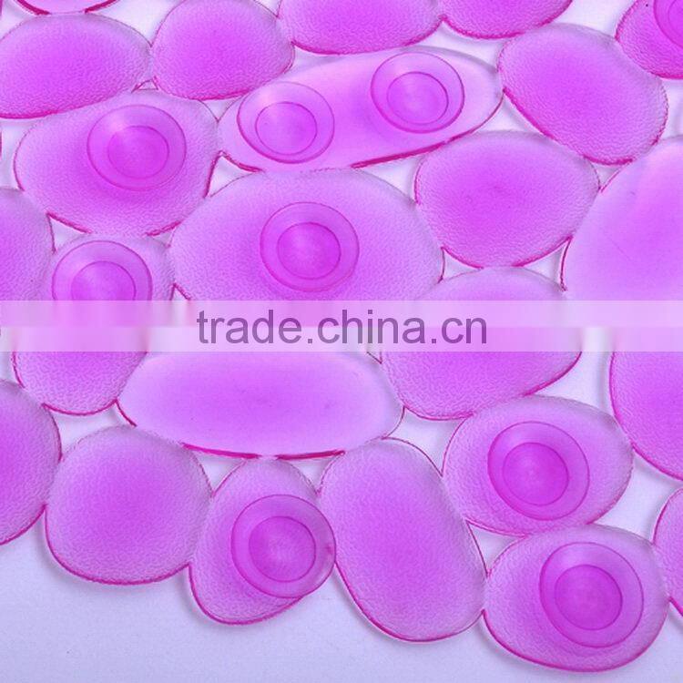 Fashion wood grain oval pvc bath mat