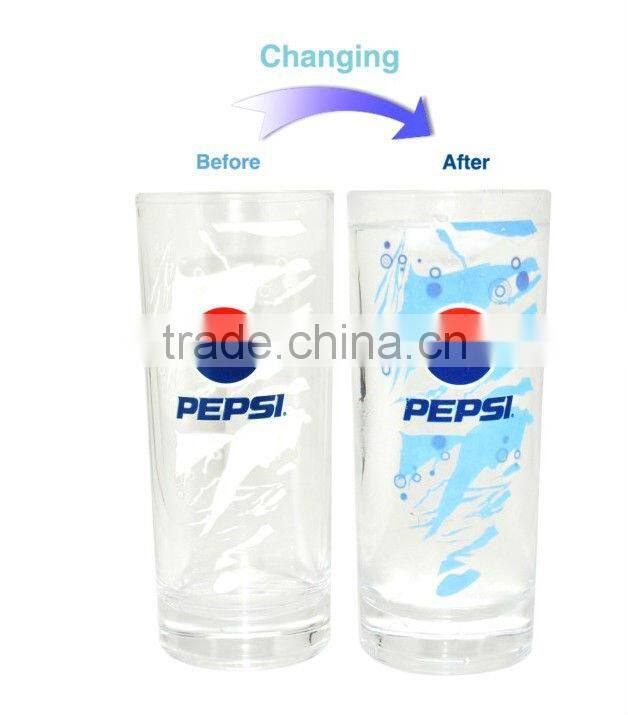 480ml 16oz drining juice glass cup water glass with color printing.