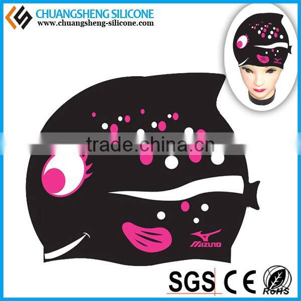 2015 best selling funny nude silicone batman swimming cap for long hair as gift