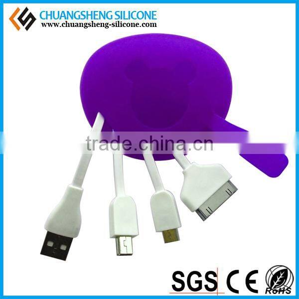 multifunction data wire case, silicone data line holder, silicone data link box