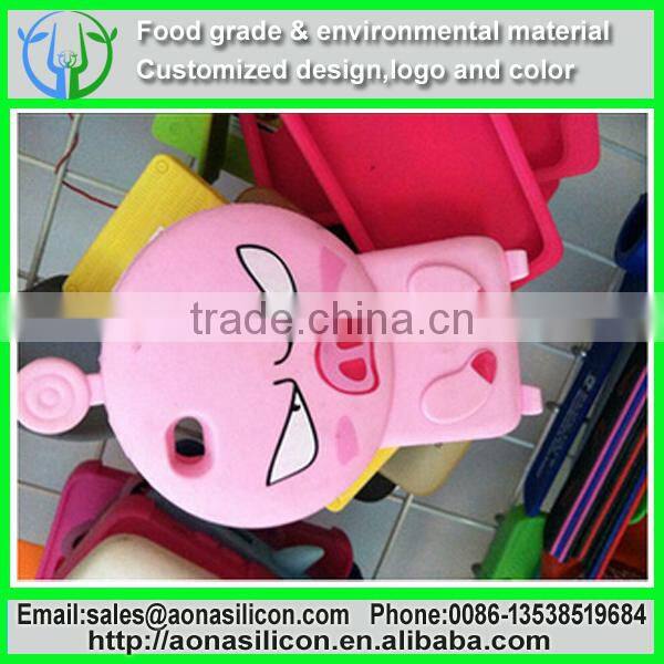 pink pig silicone mobile phone case