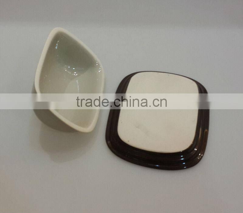 Factory direct wholesale ceramic dip snack butter dish